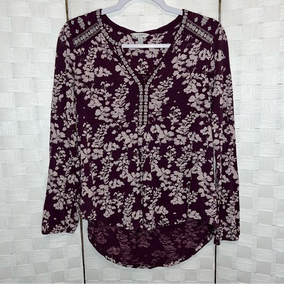 Lucky Brand Boho Mixed Peasant Top Women’s Size Small - Picture 11 of 12